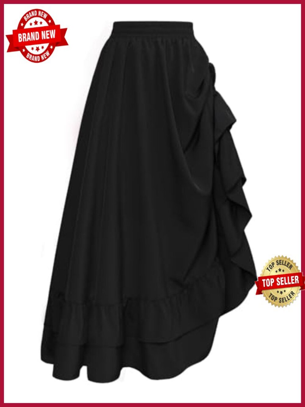 Maxi Skirt for Women Renaissance Long Flowy Layered Medieval Skirt